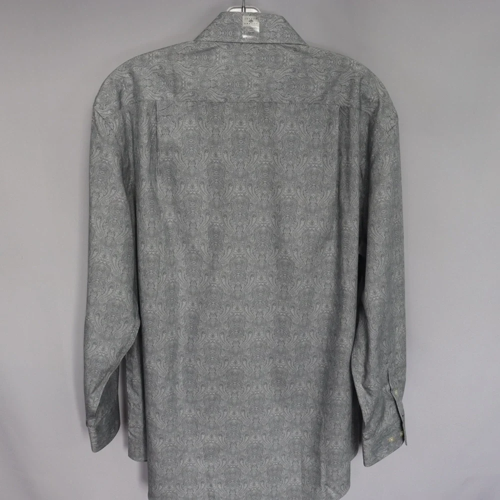 Joseph Men's Gray Paisley Button Down Shirt - Picture 2 of 8